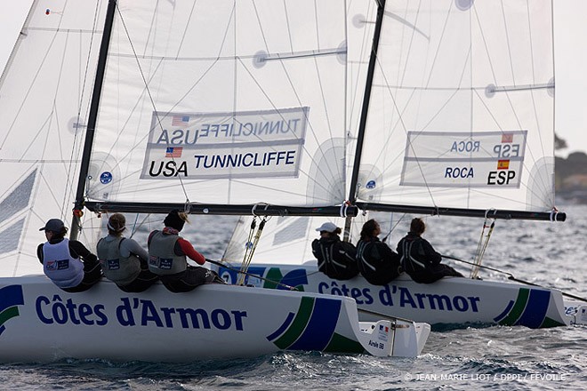 Match Racing: Tunnicliffe and Roca on day four ©  Jean-Marie Liot /DPPI/FFV